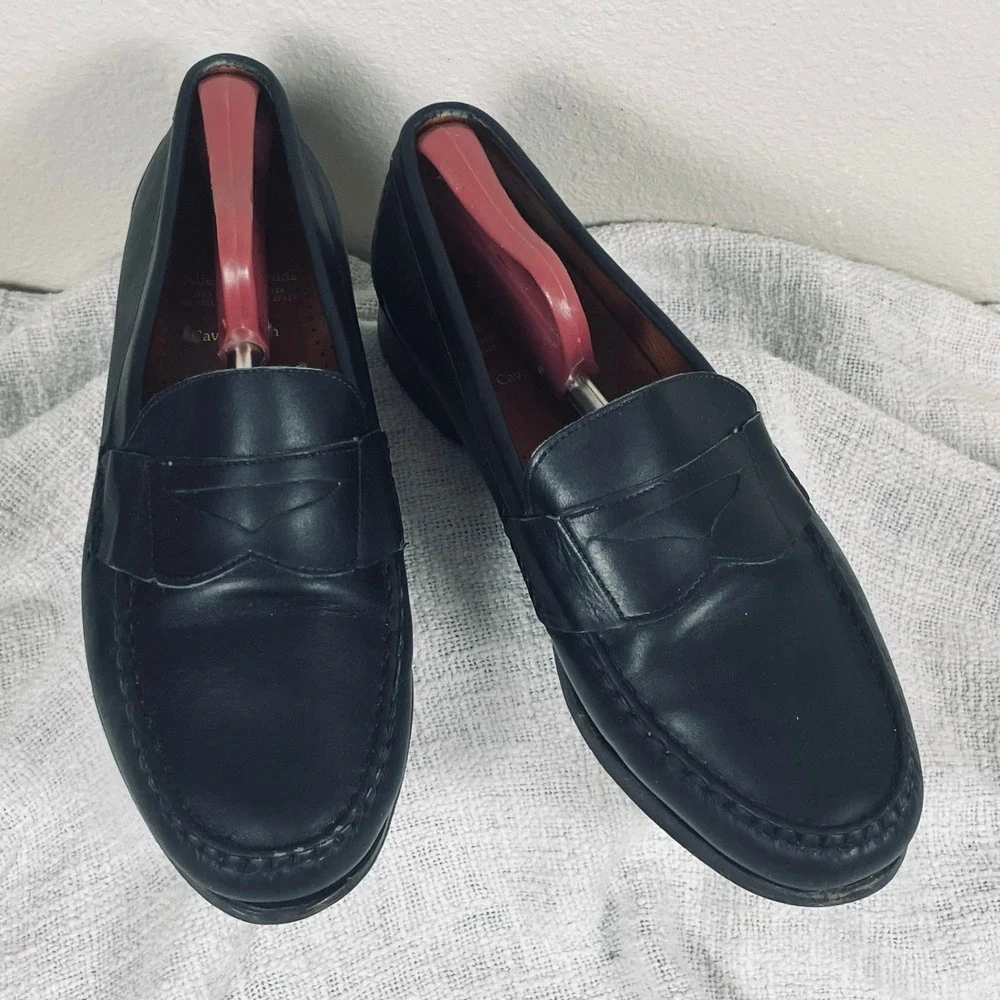 Allen Edmonds Cavanaugh Loafers Mens 10 E Black Leather Penny Dress Made USA